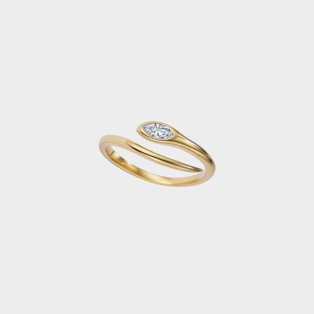 Ring staal crystal wit