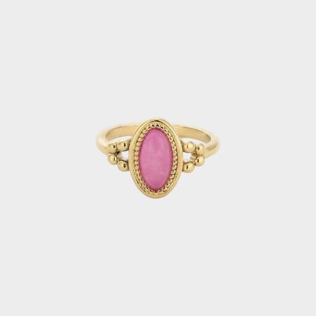 Ring ovaal steen roze