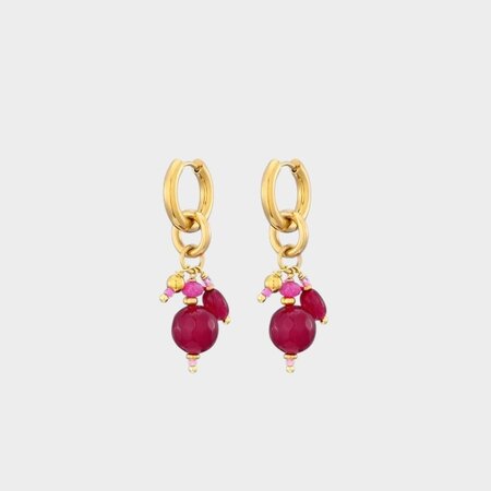 Oorbellen creool bol fuchsia