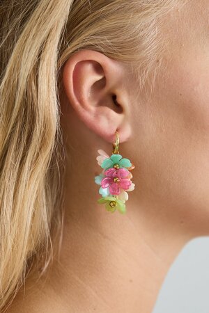 Oorbellen tros bloem roze