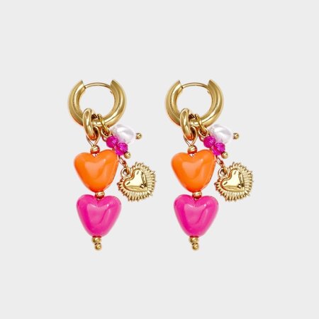 Oorbellen duo hart zomer
