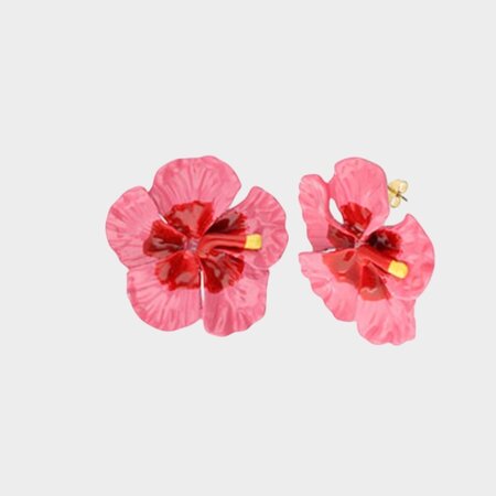 Oorbellen bloem fuchsia