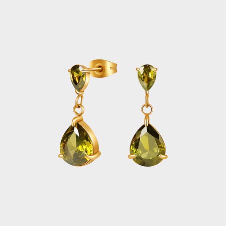 Oorbellen duo crystal groen