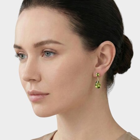 Oorbellen duo crystal groen