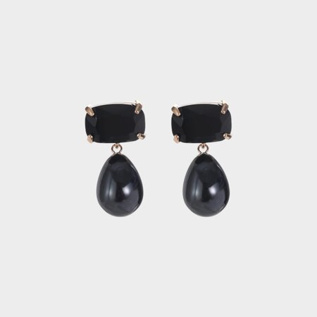 Oorbellen crystal drop zwart