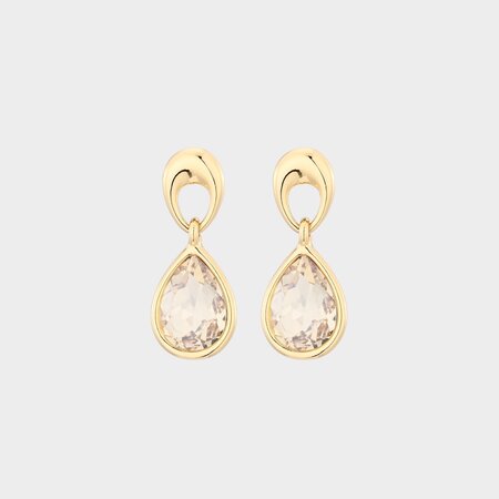 Oorbellen drop crystal nude