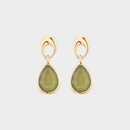 Oorbellen drop crystal groen