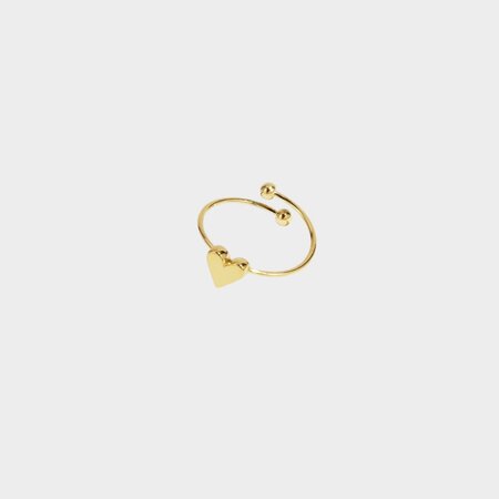 Ring hartje staal goud