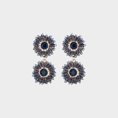 Oorbellen duo rond blauw
