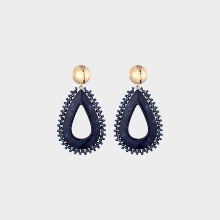 Oorbellen kraal resin blauw