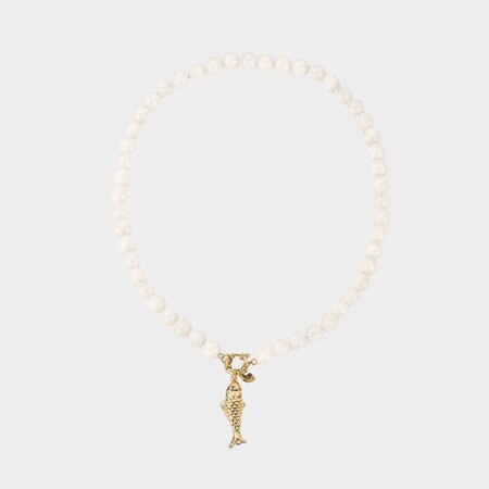Ketting kraal vis beige