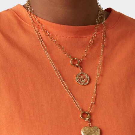 Ketting schakel goud geborsteld
