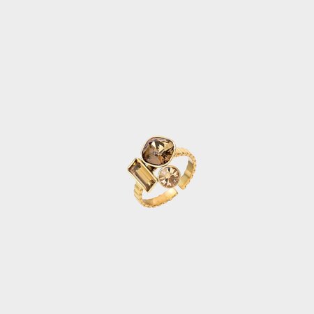 Ring trio crystal bruin