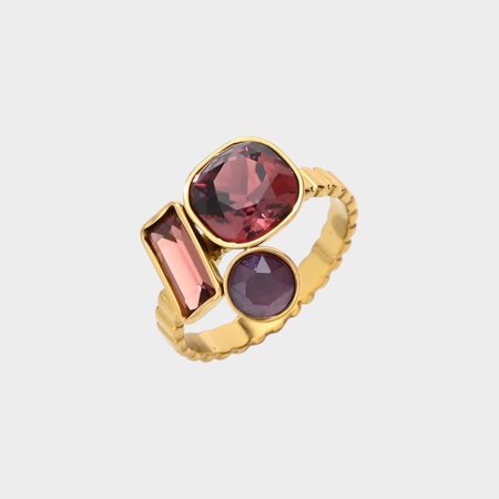 Ring trio crystal paars