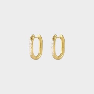 Oorbellen ovaal zirconia wit