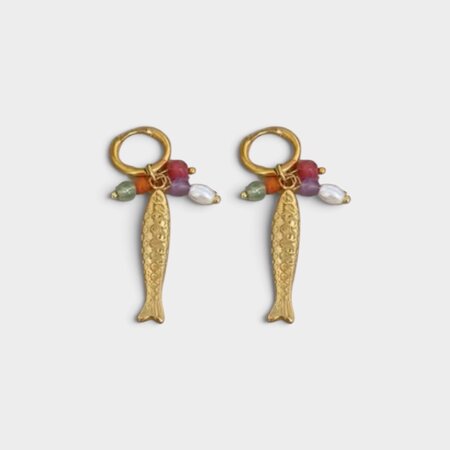 Oorbellen vis parel multi