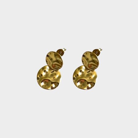 Oorbellen duo rond goud