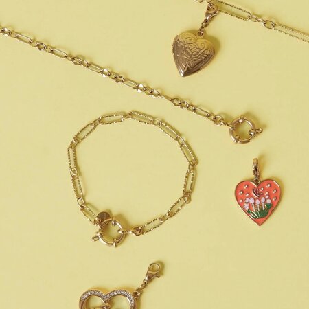 Armband schakel goud geborsteld