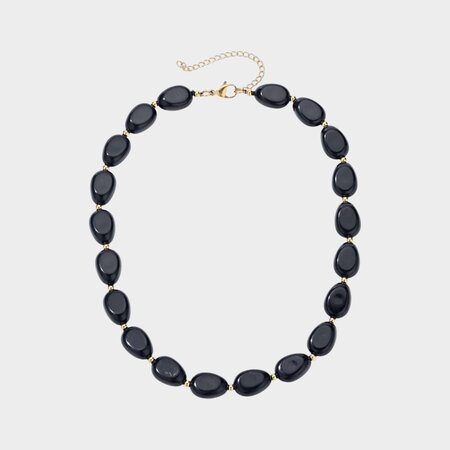 Ketting ovaal resin zwart