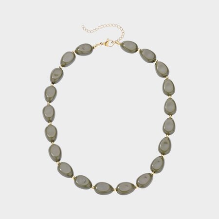 Ketting ovaal resin olijf