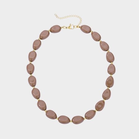 Ketting ovaal resin lichtbruin