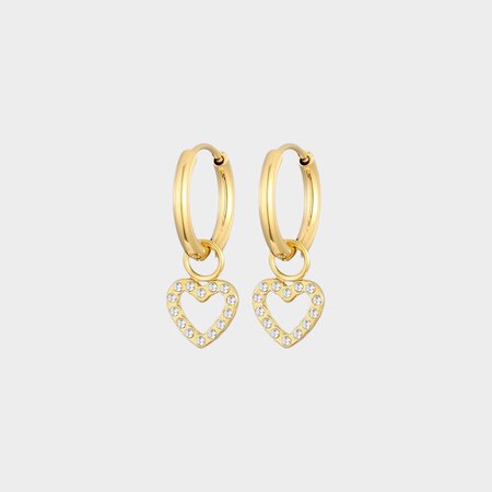 Oorbellen creool crystal hart