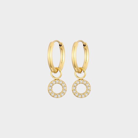 Oorbellen creool crystal rond