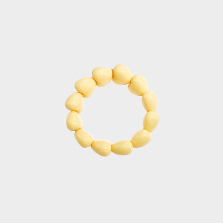 Armband hart kraal geel