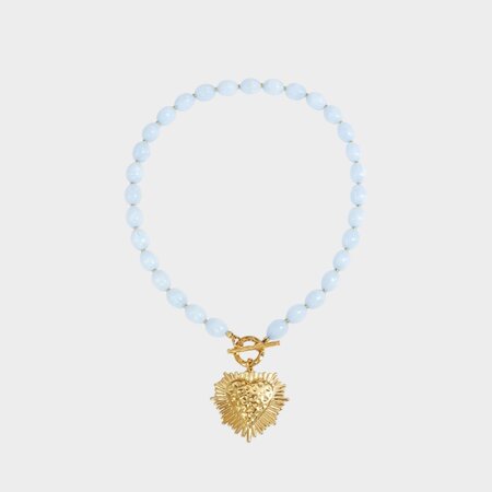 Ketting staal hart blauw