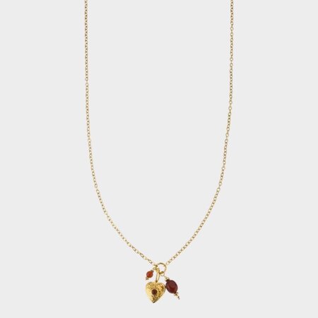 Ketting kraal hart rood