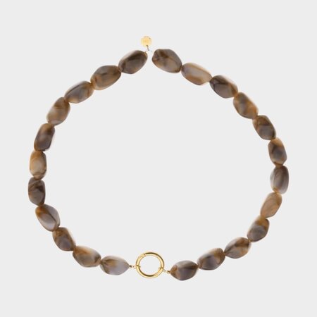 Ketting kraal resin bruin