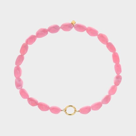 Ketting kraal resin roze