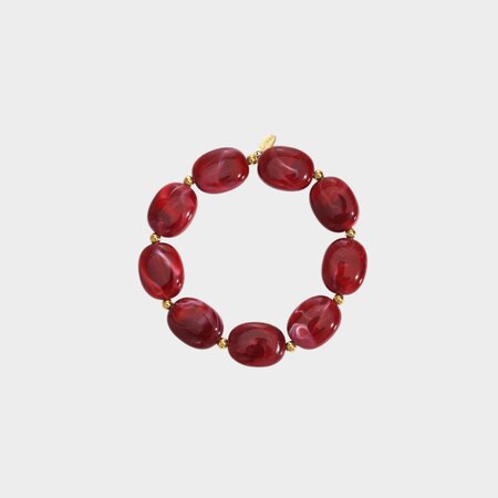 Armband resin staal bordeaux