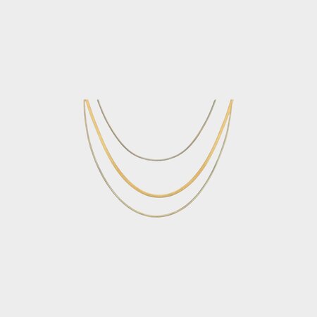 Ketting staal trio goud