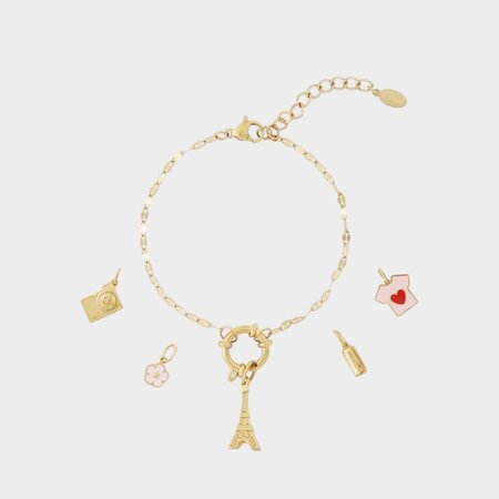 Armband bedel Parijs roze