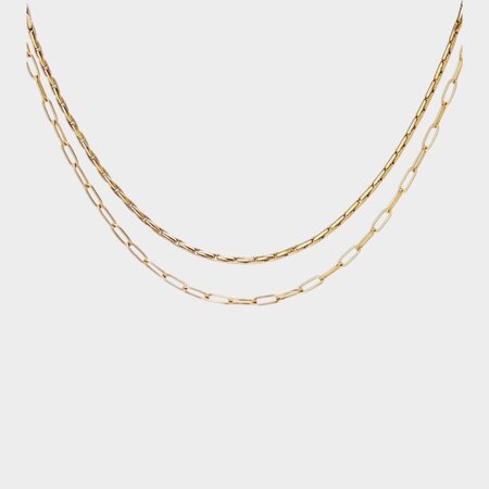 Ketting dubbel schakel goud