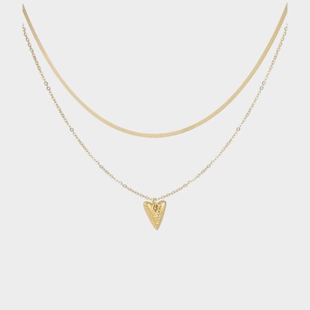 Ketting dubbel geborsteld hart
