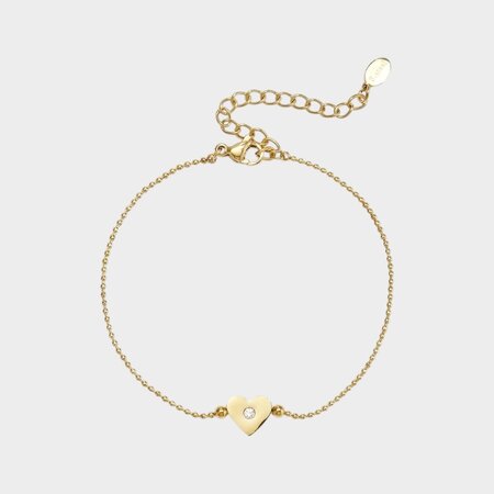 Armband hartje zirconia wit