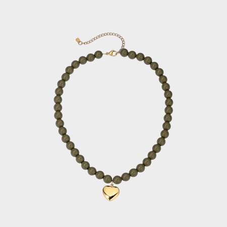 Ketting kraal hart olijf