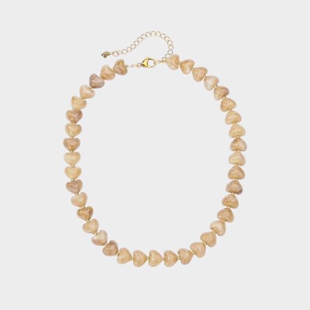 Ketting hart staal cognac