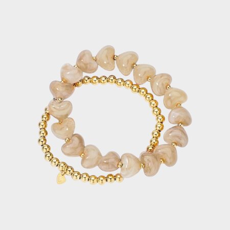 Armband set hart zand