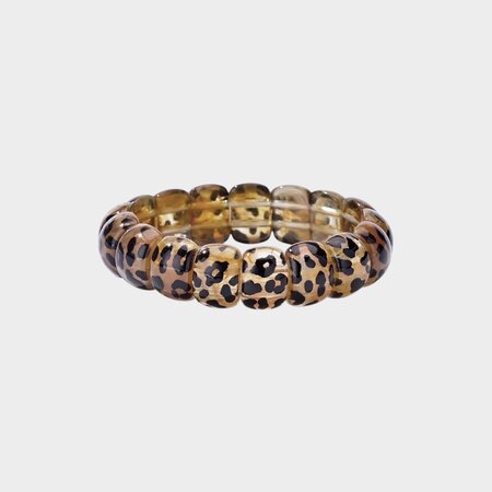 Armband resin kraal leopard