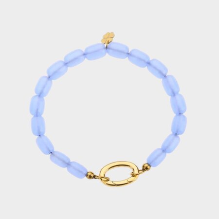 Armband kraal tube blauw