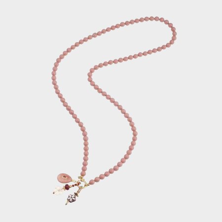 Ketting kraal bedel oudroze