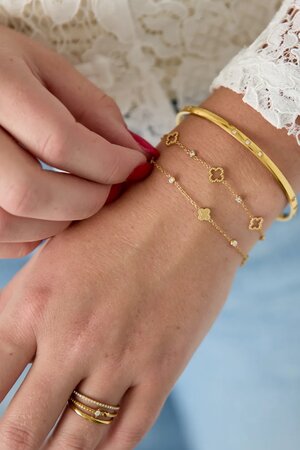 Armband klaver zirconia wit