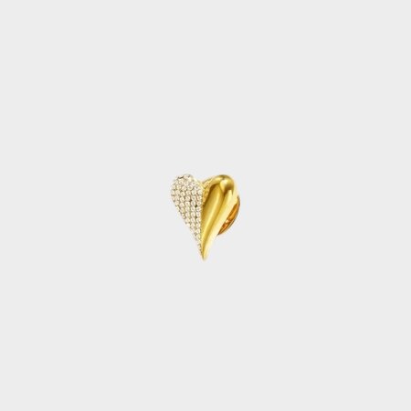 Pin crystal hart wit
