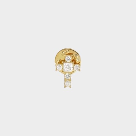 Pin kruis crystal wit