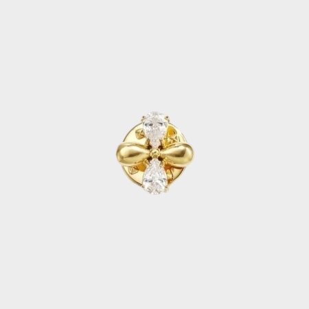 Pin klaver crystal wit