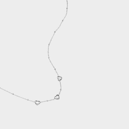 Ketting hart crystal zilver