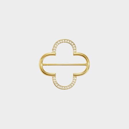 Shawlring klaver crystal wit